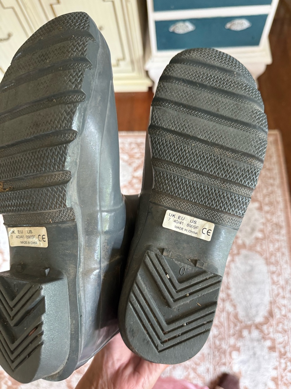 Hunter wellies knee high rain boots gray sz 9 - Picture 12 of 12